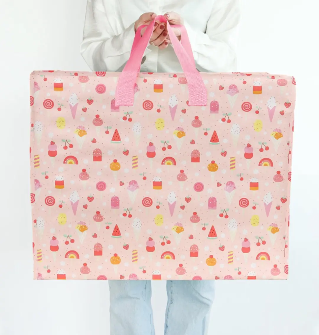 A Little Lovely Company XL Opbergtas IJsjes - Roze