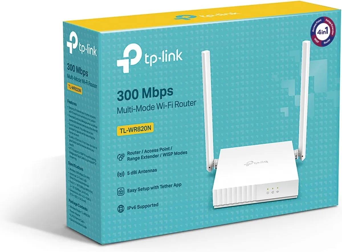 TP-Link TL-WR820N WiFi 4 Router - 3x LAN/WAN - afbeelding 6 van 6