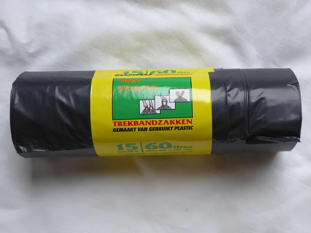 KOMO Trekbandzakken - 225 Stuks (15x15) - 60L - Donkergrijs