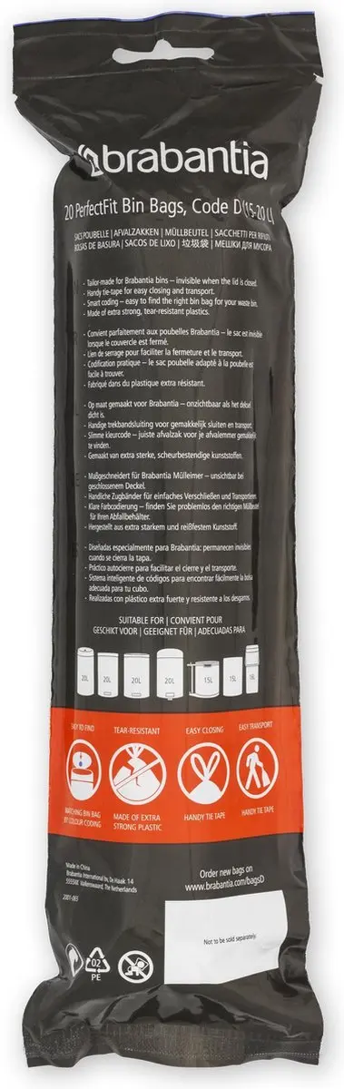 Brabantia PerfectFit Vuilniszakken Code D 120 Stuks