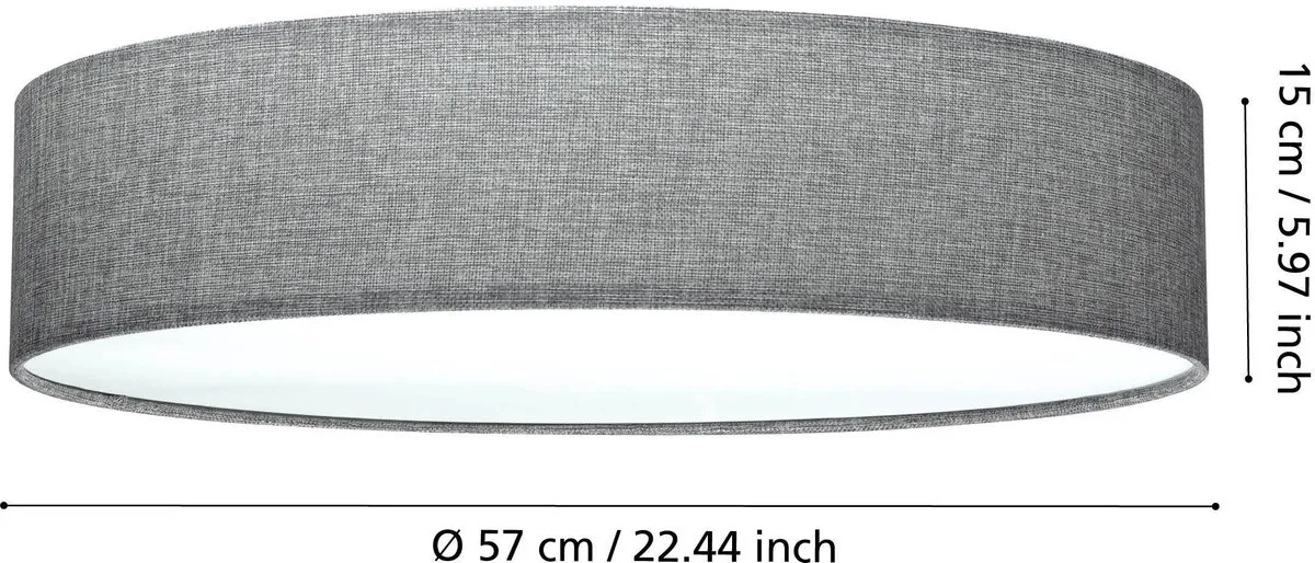 Eglo Pasteri Plafondlamp 57cm - Wit/Grijs