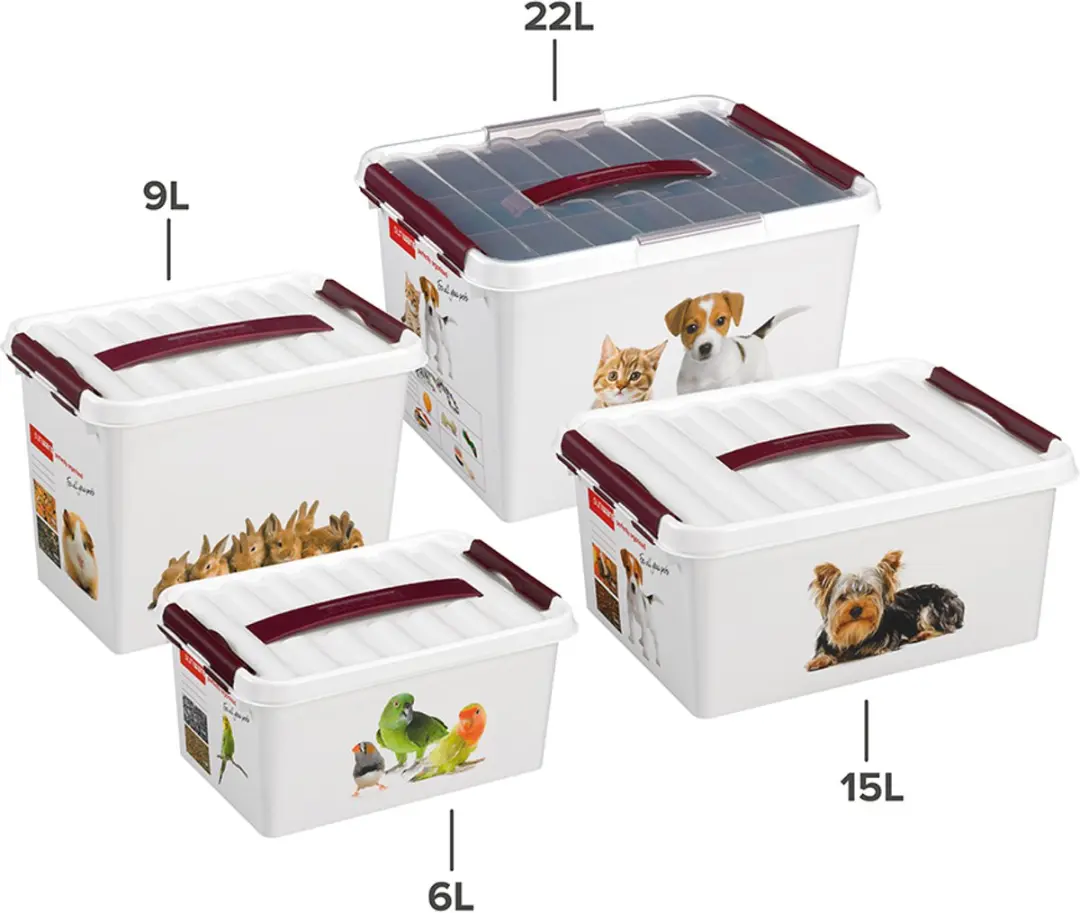 Sunware Q-line Huisdieren Opbergbox 9L - 30x20x22cm Bordeaux