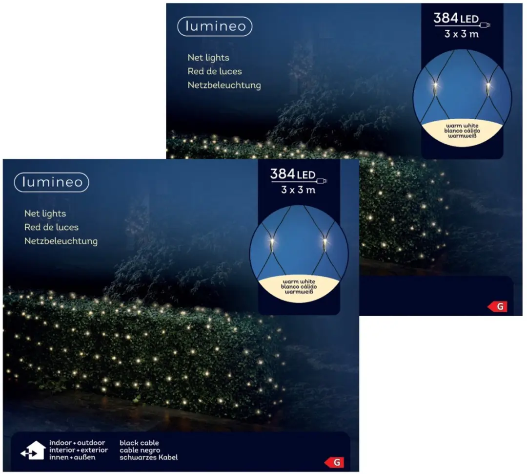 Lumineo Kerstnetverlichting 384 Warm Wit - 2x 300x300cm