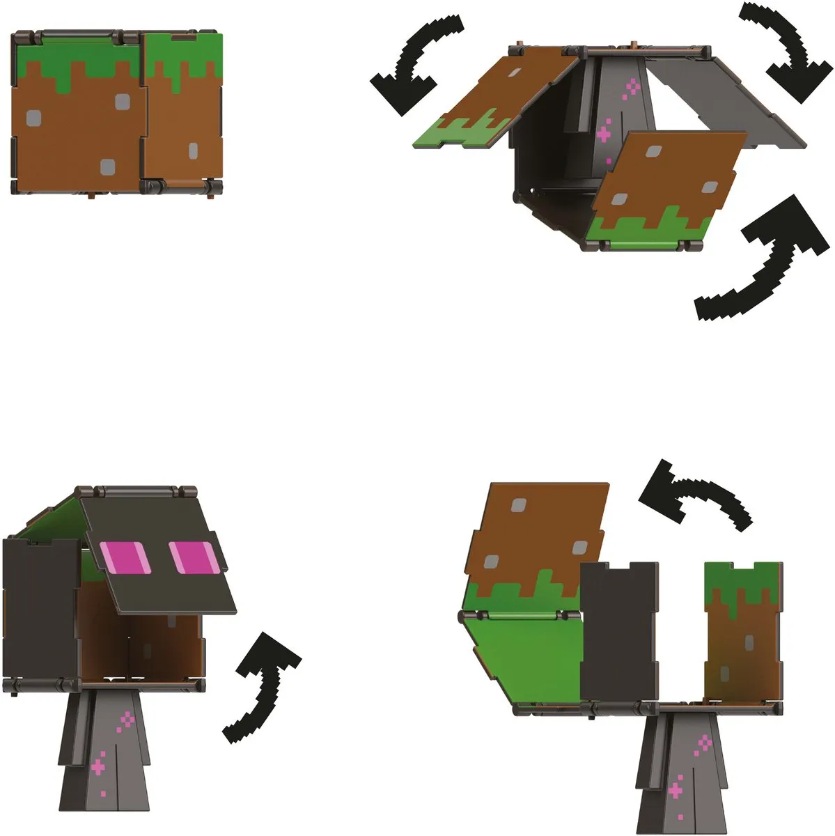 Mattel Minecraft Flippin Action Figure Enderman & Grass Block - HTL53 - Multi
