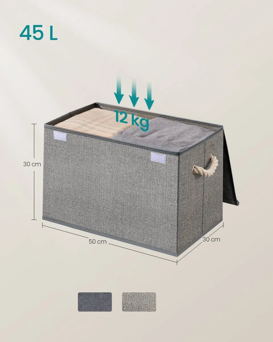 Songmics Opbergbox 3-delig Duifgrijs - 45L - afbeelding 6 van 6