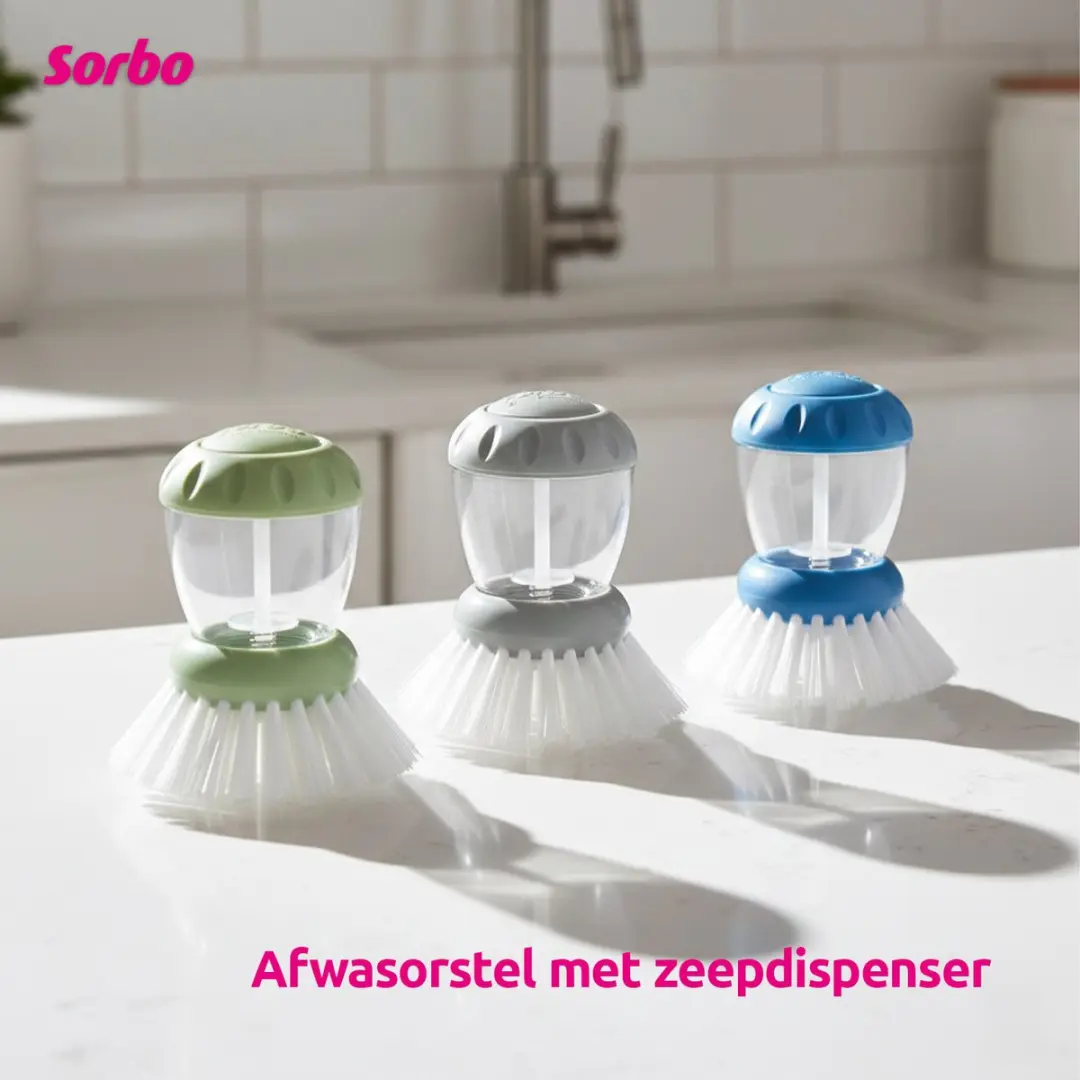 Sorbo Quick & Easy Afwasborstel - Zeepdispenser - Assorti