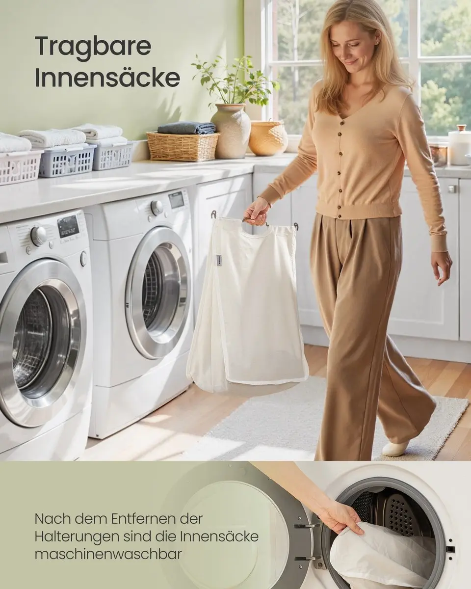 Songmics Wasmand 130L - Natuurlijk waterhyacint - 56x40x70cm