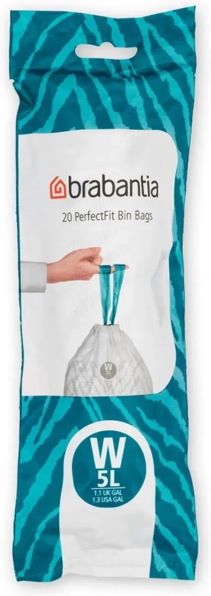 Brabantia PerfectFit Afvalzakken 5L Code W - 20 Stuks