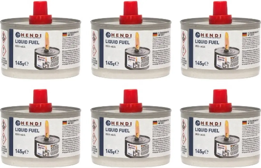 Hendi Vloeibare Brandstof Verstelbare Lont 250ml - 6 Stuks