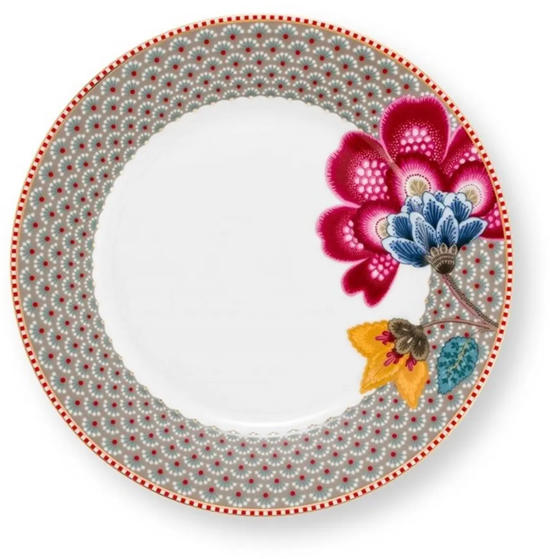 Pip Studio Taartstandaard Blooming Tales 3 Lagen - Khaki - Ø17-21-26,5cm