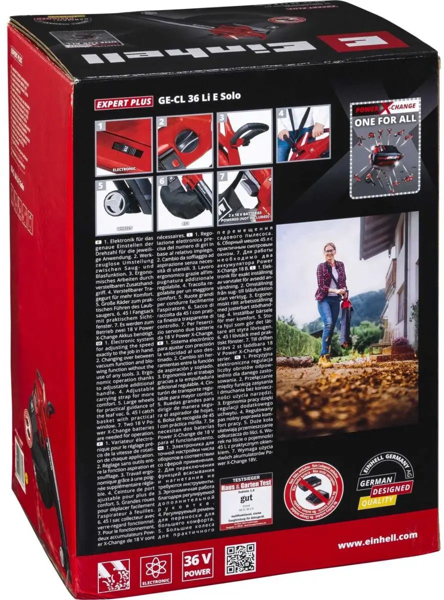 Einhell GE-CL 36 Li E Solo Accu Bladblazer - 3000W - 210 km/h