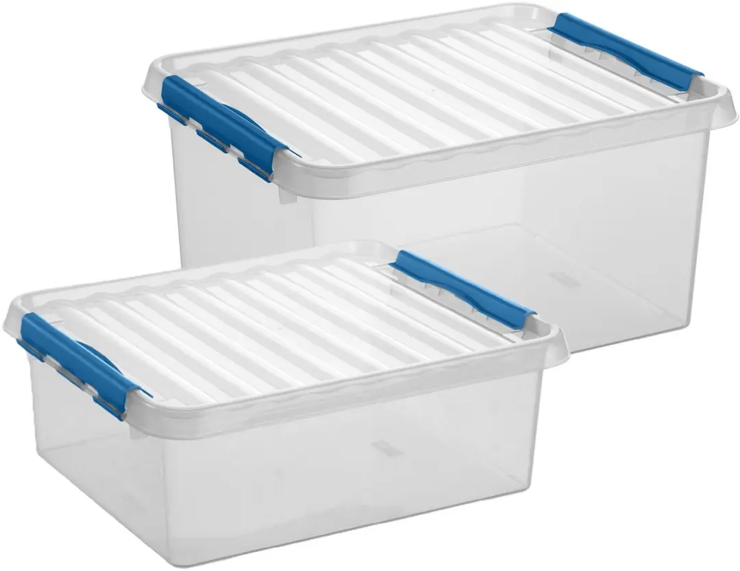 Sunware Q-Line Opbergboxen Set 25L & 36L - Kunststof - Blauw