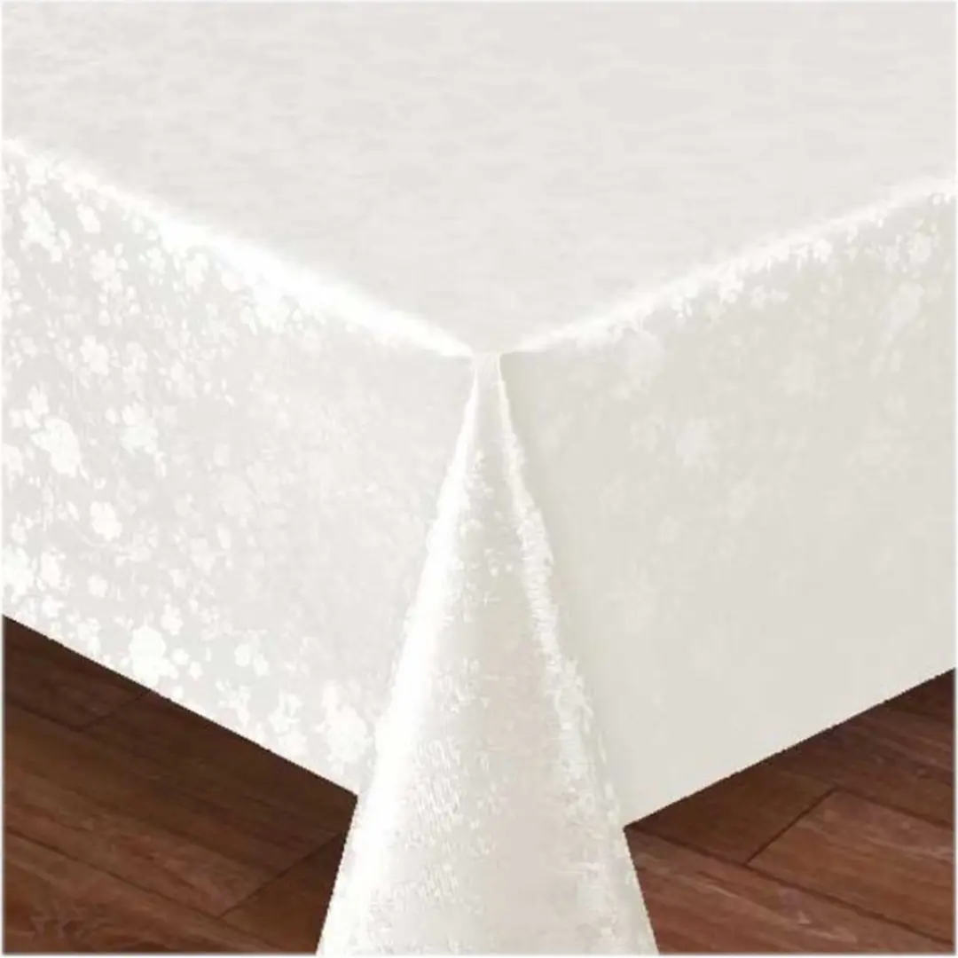 Bellatio Design Tafelzeil Wit Bloemenmotief 140x180cm