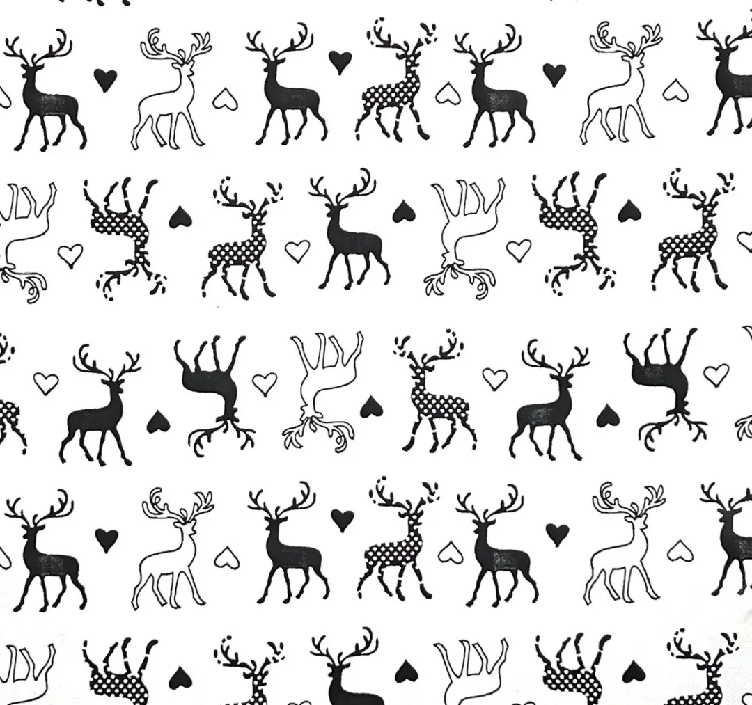 Cosy&Trendy Kerst Tafelloper Hert Wit 200x40cm
