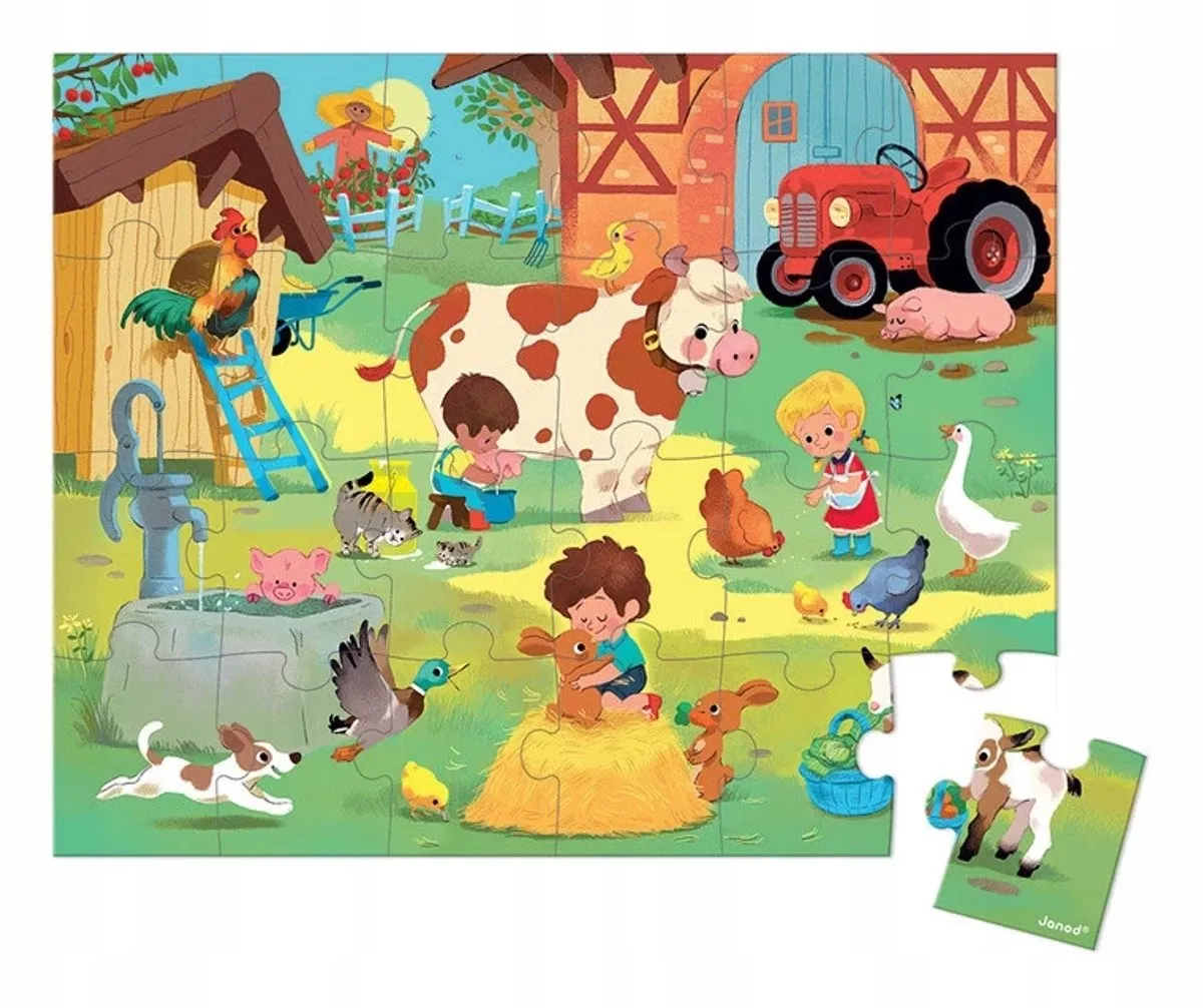 Janod Boerderij Puzzel 24 Stuks - Meerkleurig