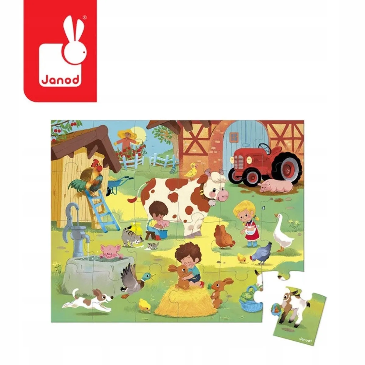 Janod Boerderij Puzzel 24 Stuks - Meerkleurig