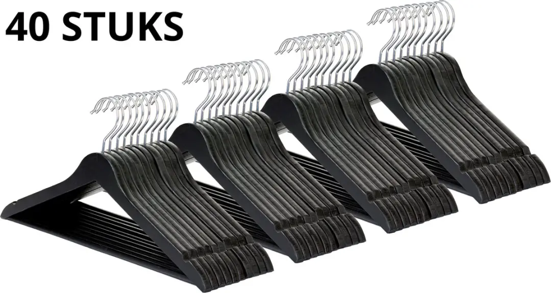 Wicotex Houten Kledinghanger Set 40 Stuks