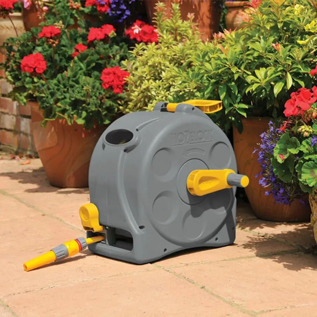 Hozelock Compact Reel 2-in-1 Slanghaspel 25m - Grijs/Geel