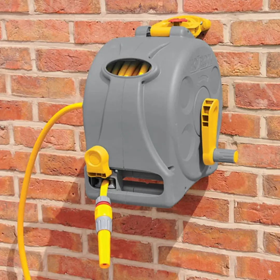 Hozelock Compact Reel 2-in-1 Slanghaspel 25m - Grijs/Geel