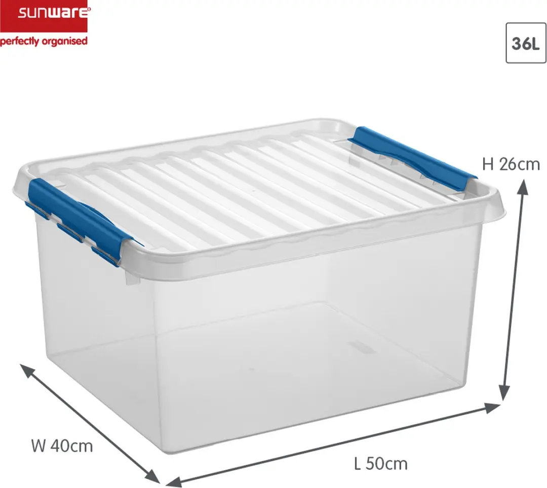 Sunware Q-line Opbergbox 36L - 50x40x26cm - Blauw