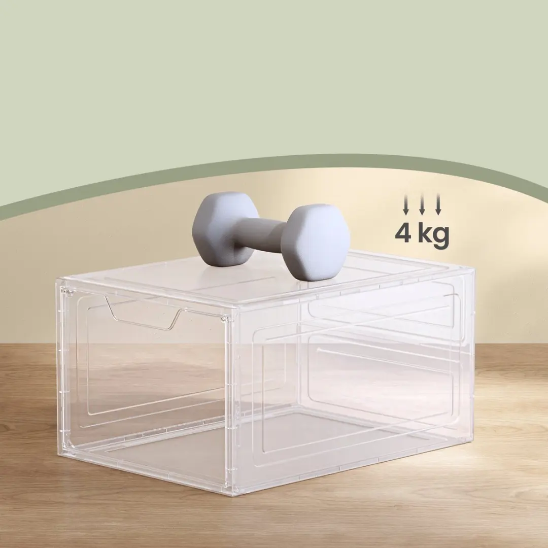 Songmics Schoenendozen Kunststof 6-delig - Transparant wit