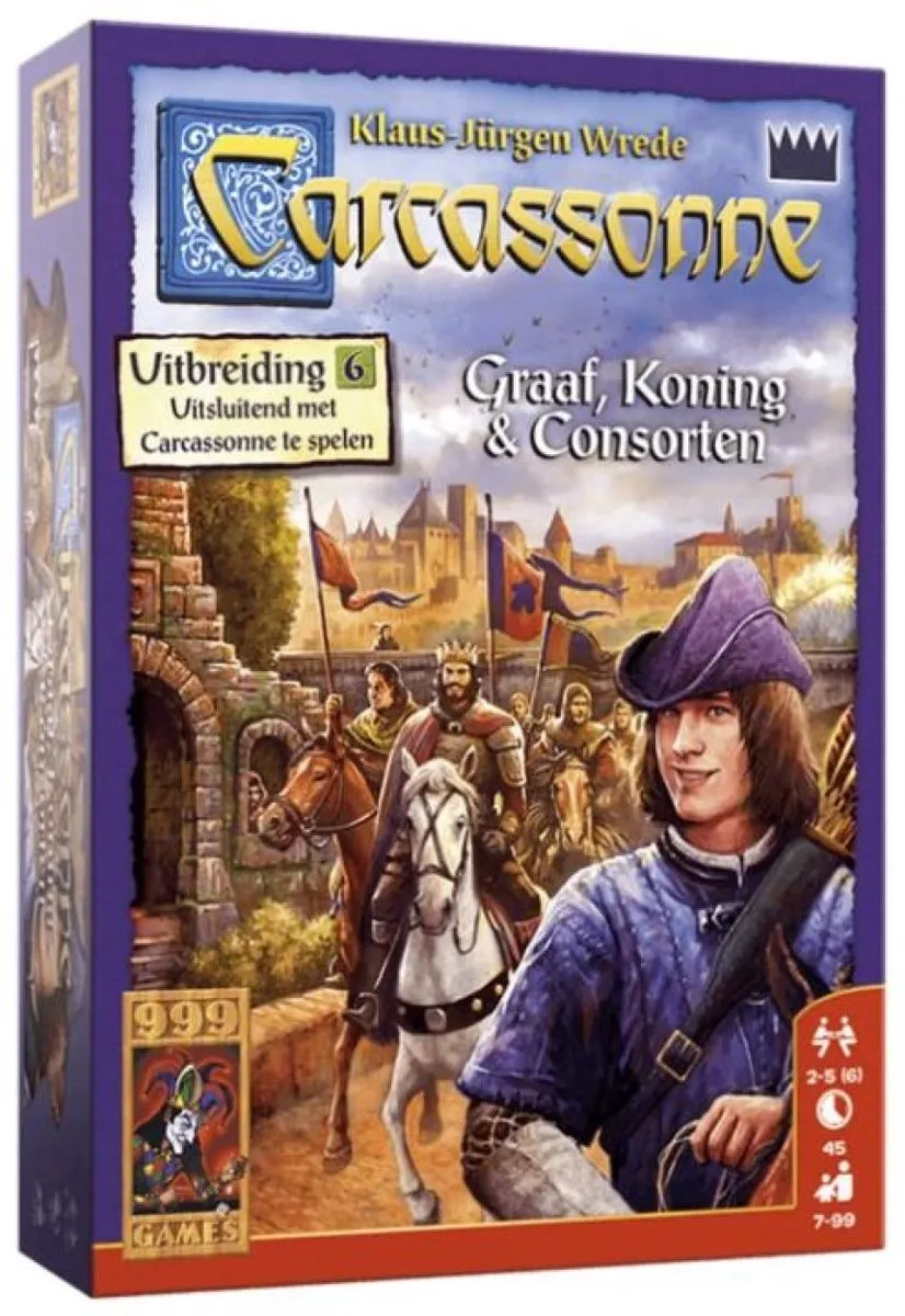 999 Games Carcassonne Graaf, Koning en Consorten Uitbreiding - Bordspel - 2-6 Spelers