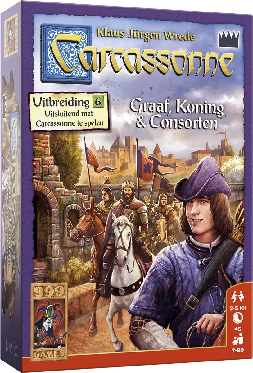 999 Games Carcassonne Graaf, Koning en Consorten Uitbreiding - Bordspel - 2-6 Spelers