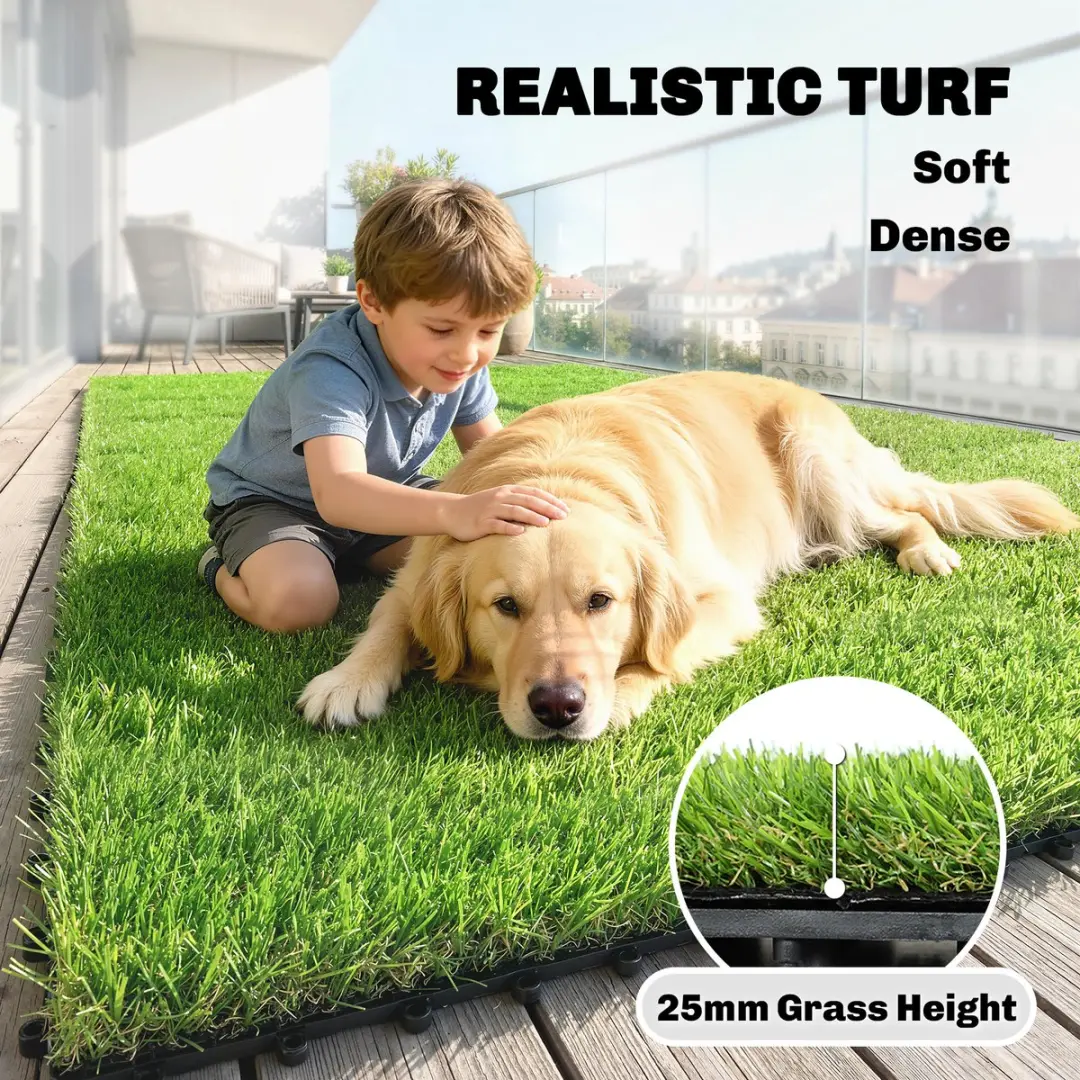 Outsunny Kunstgras Tegels PE 30x30x2,5cm Groen - 22 Stuks
