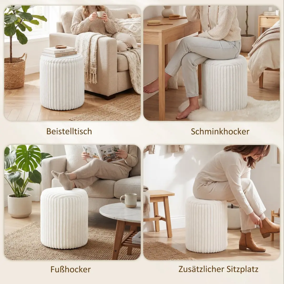 Homcom Opberghocker Wit - 31L