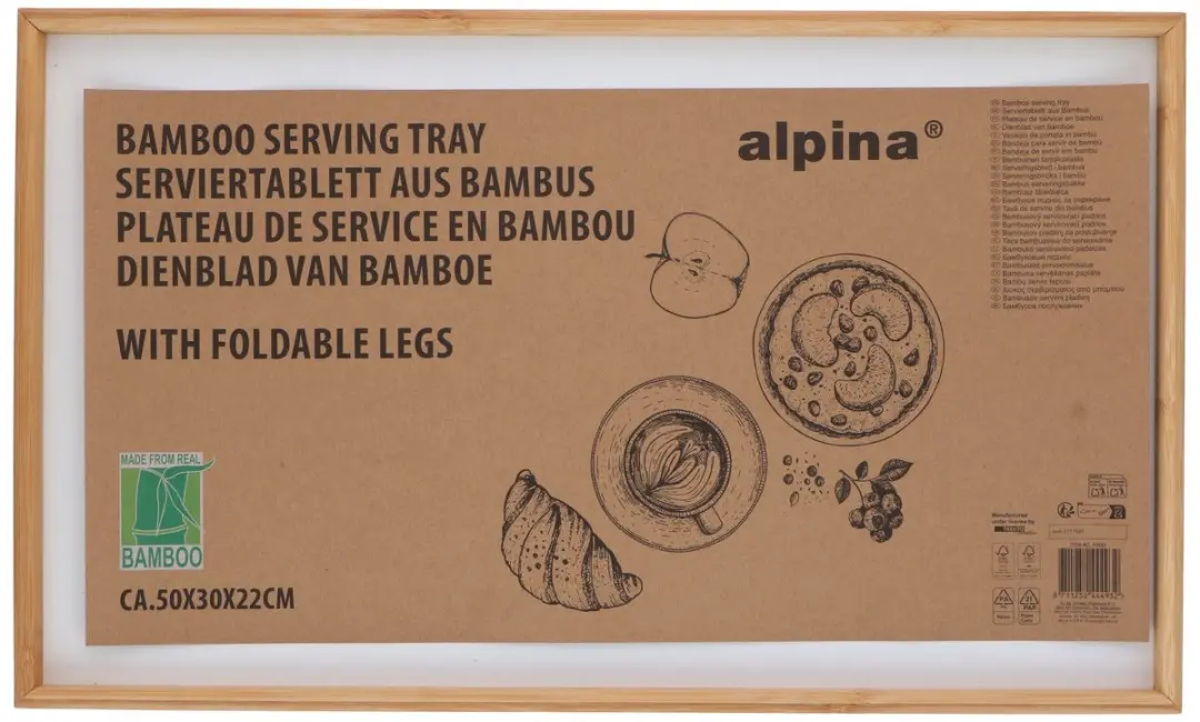 Alpina Bamboe Dienblad 50x30cm - Wit