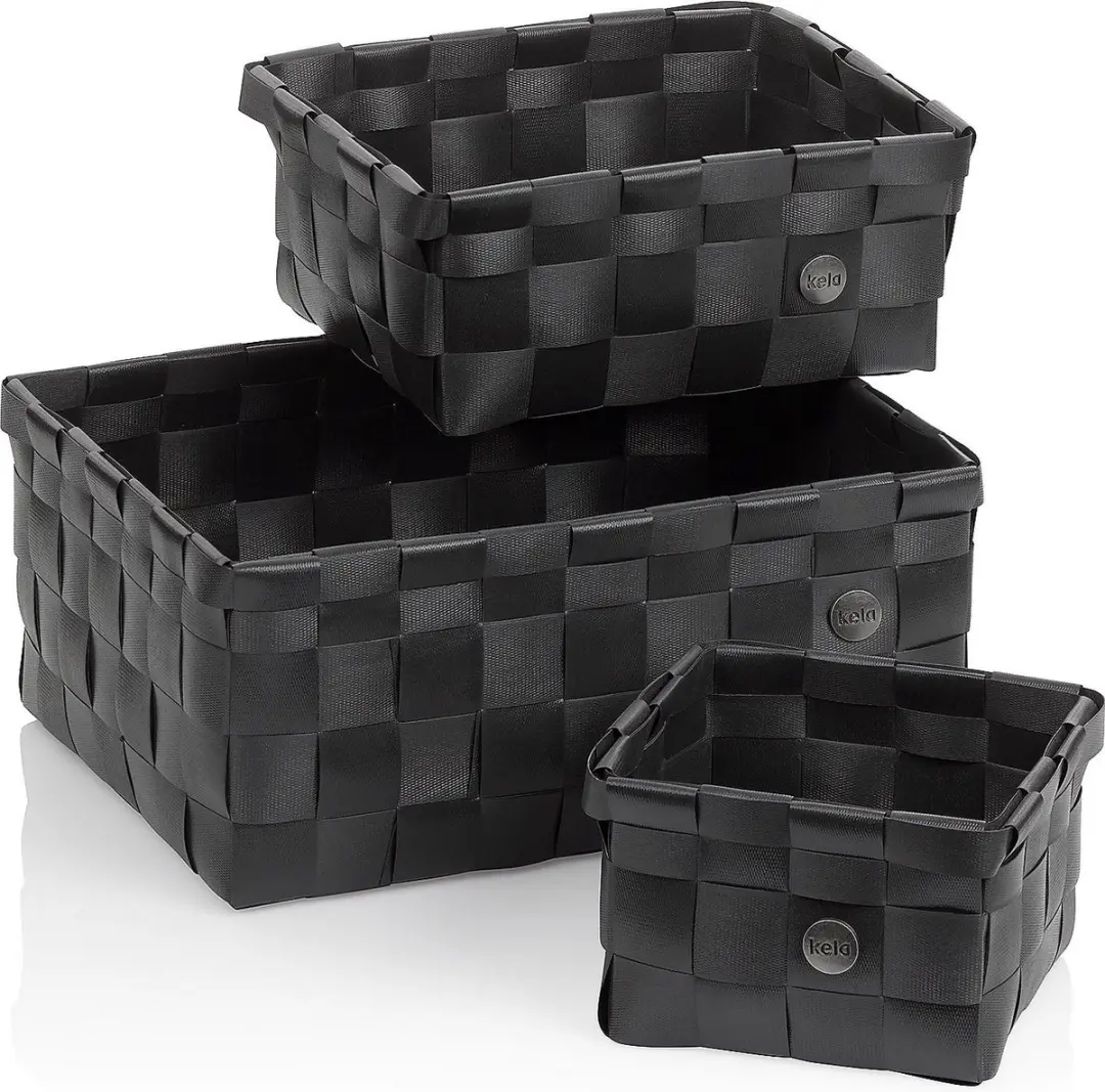 Kela Neo Mand Set 3 Stuks - Polypropyleen - Zwart