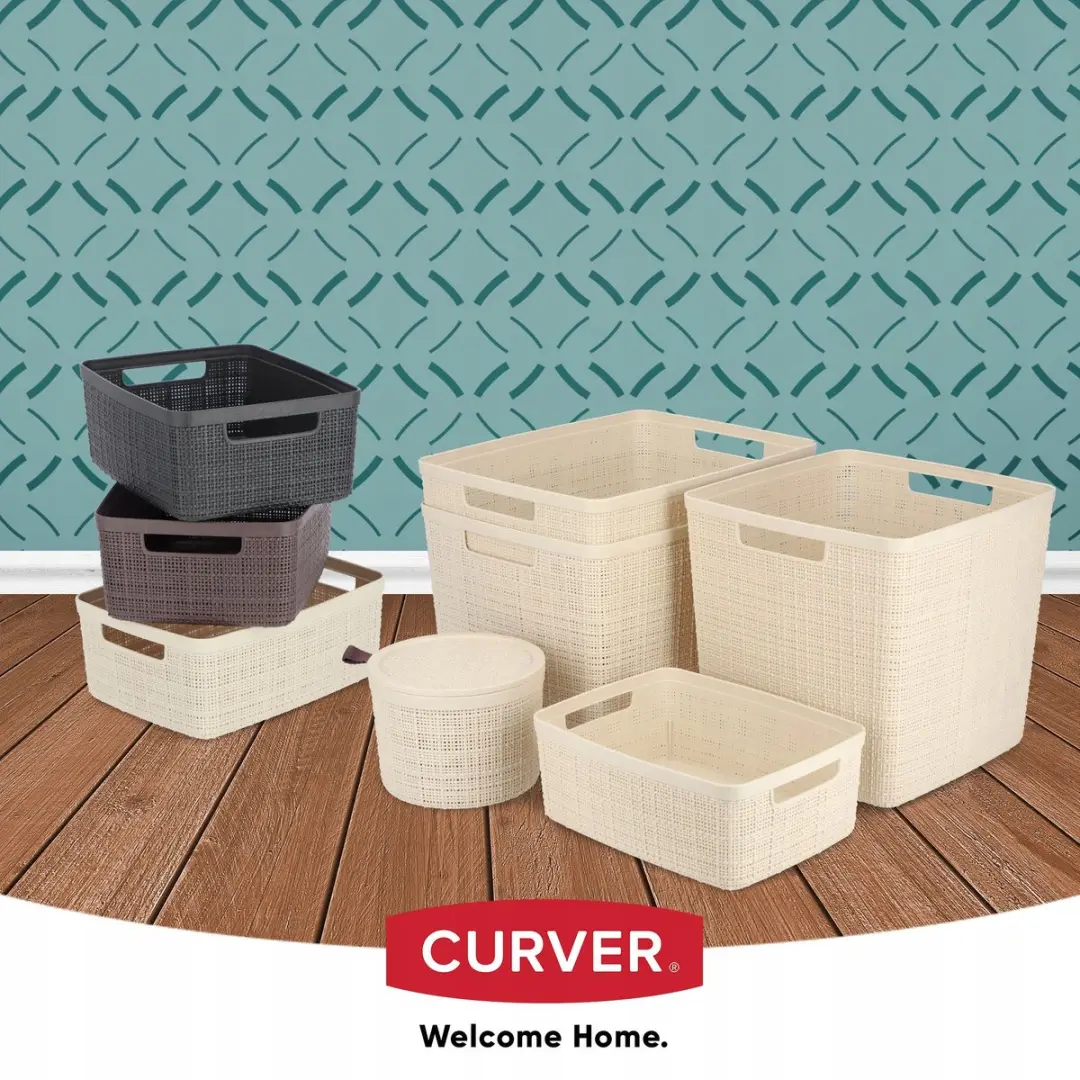 Curver Jute Opbergmand S - 5L - Blauw - afbeelding 6 van 6