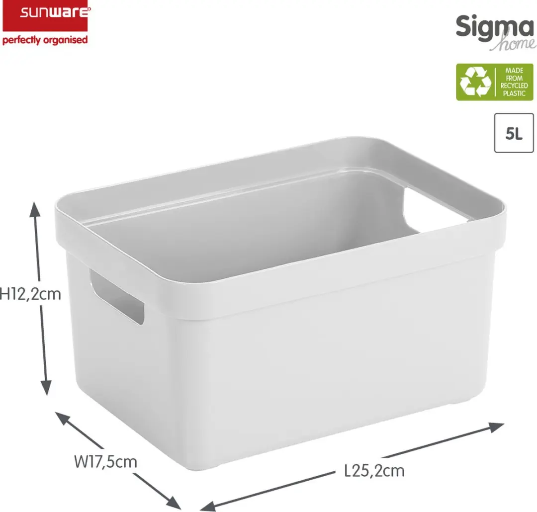 Sunware Sigma Opbergbox 5L - Wit - Set van 6