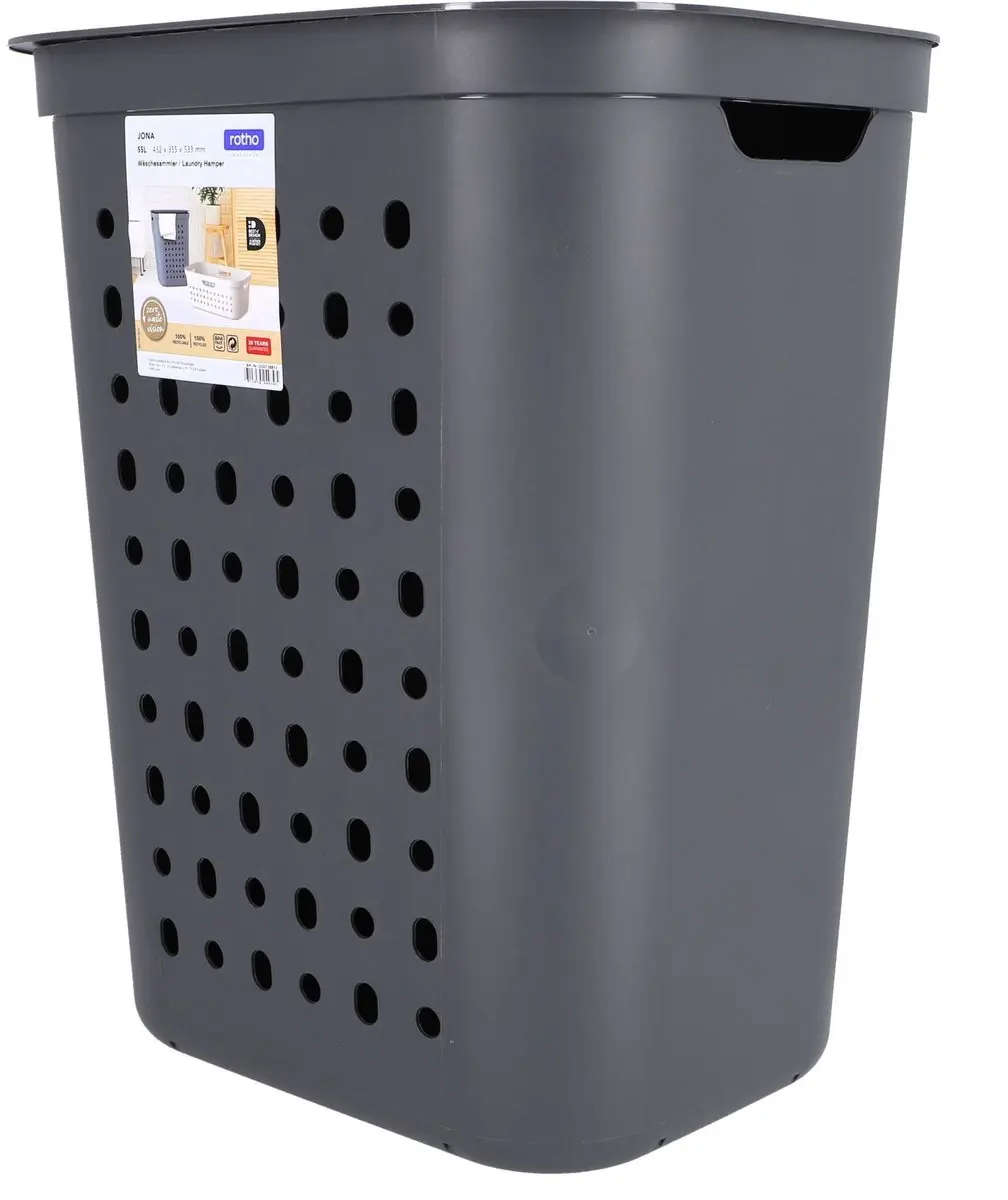 Rotho Jona Wasmand - 55 Liter - Antraciet - afbeelding 6 van 6