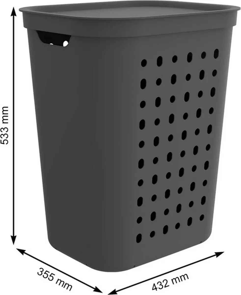 Rotho Jona Wasmand - 55 Liter - Antraciet