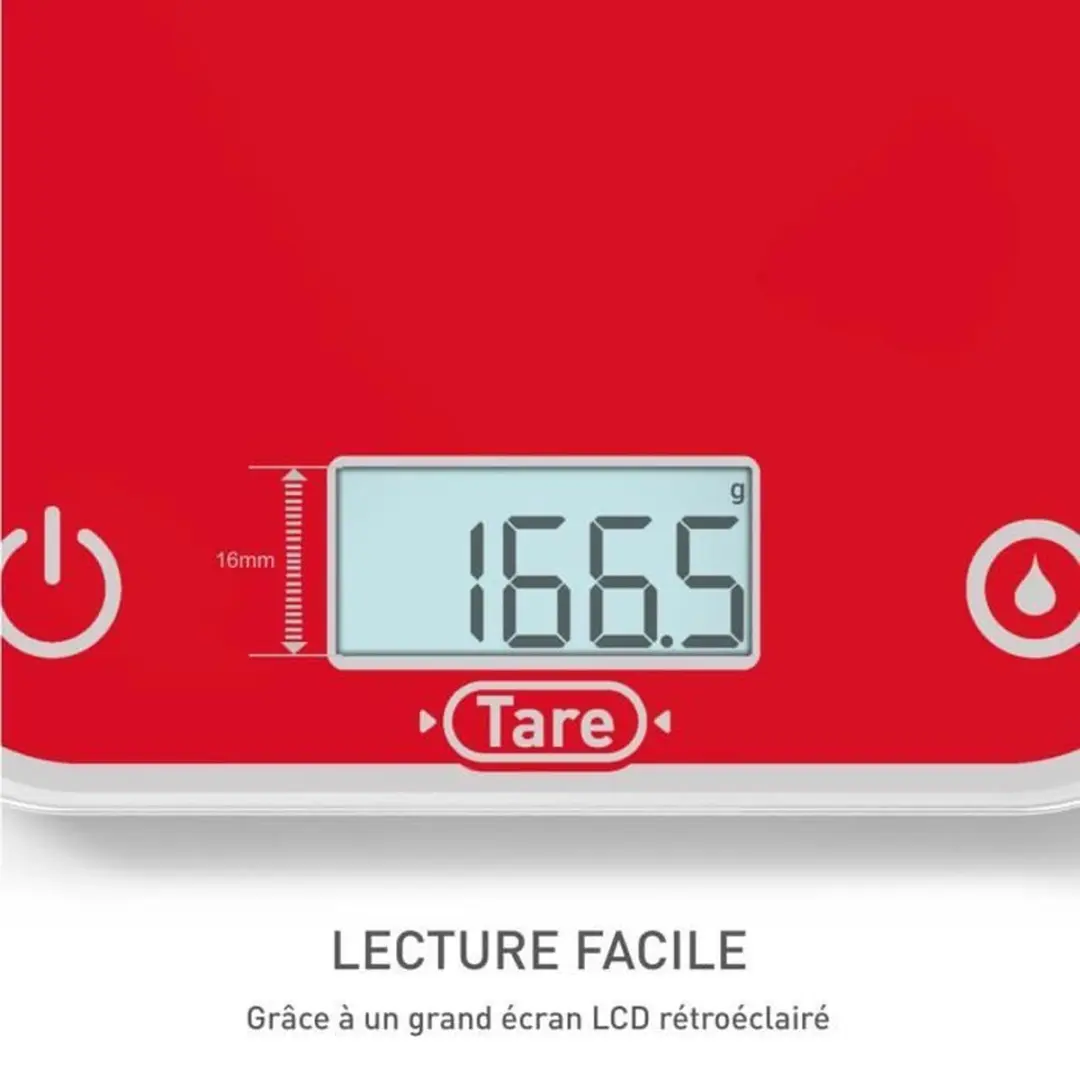 Tefal BC50U3V0 Elektronische Keukenweegschaal 5kg - Framboos - afbeelding 3 van 6