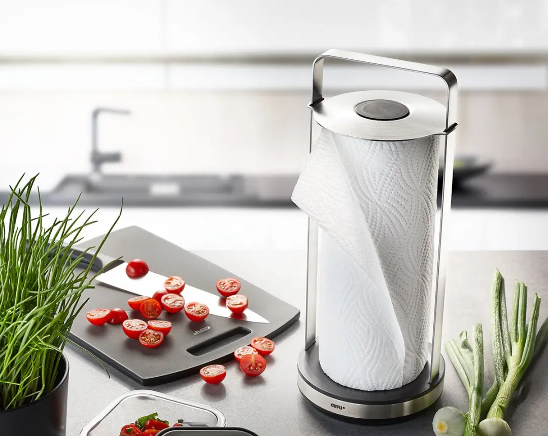 GEFU Smartline Keukenrolhouder RVS - Zilver/Zwart