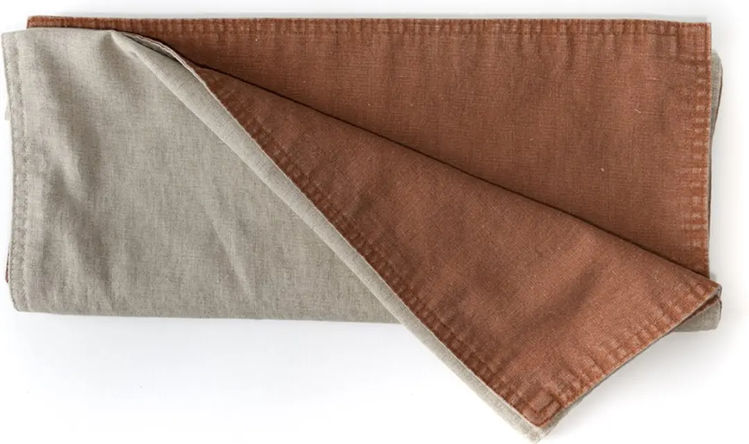 Dutch Rose Linen Tafelloper 40x150cm - Terracotta-Beige