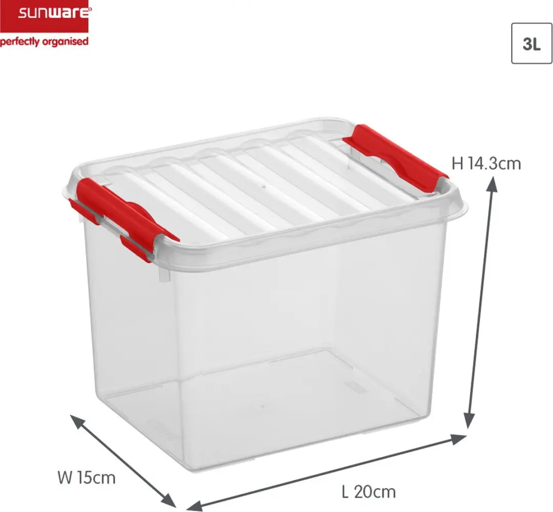 Sunware Q-line Opbergbox 3L - 20x15x14cm Rood