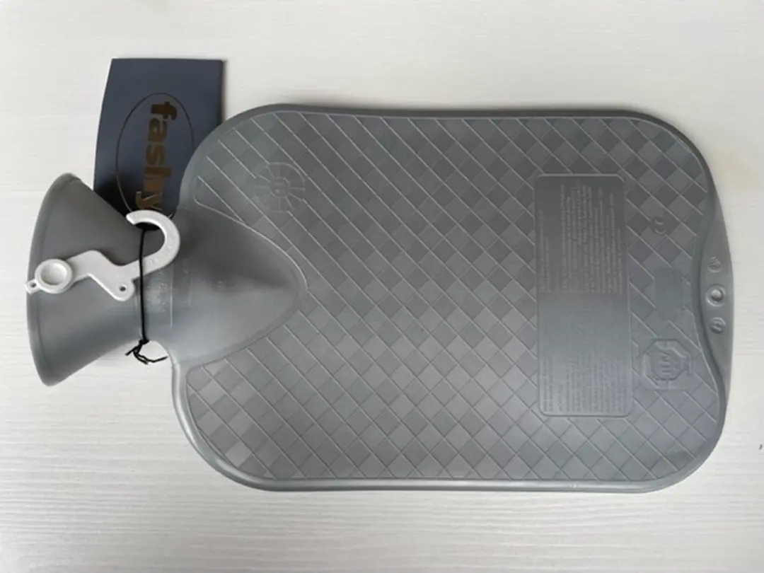Fashy - Warmwaterkruik - Enkelzijdig Geribbeld - 3D wave metallic grijs