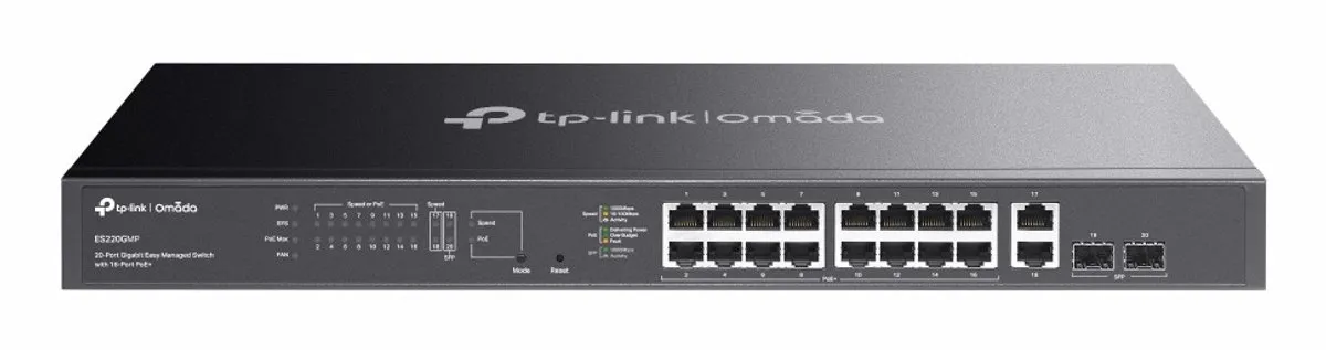 TP-Link ES220GMP Schakelaar - 18 Poorten - 40 Gbps - 250W PoE - Zwart