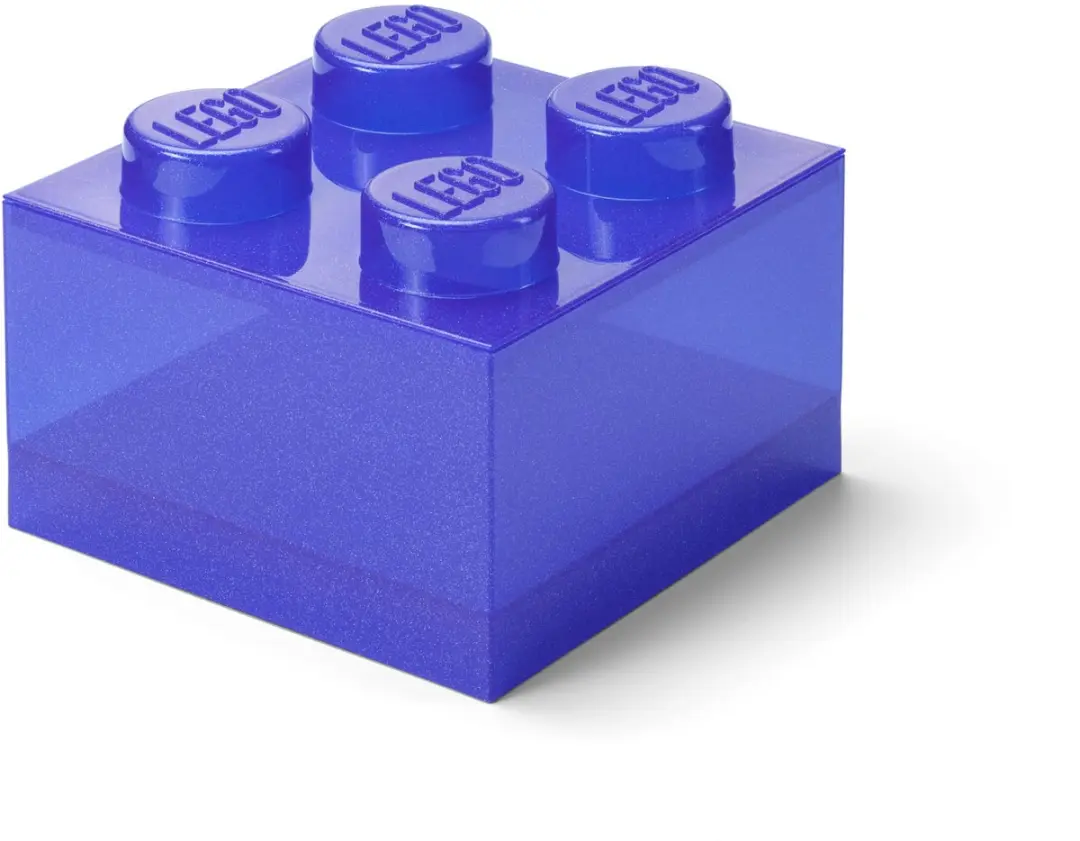 Opbergbox Brick 4 met Deksel Glitter Violet.