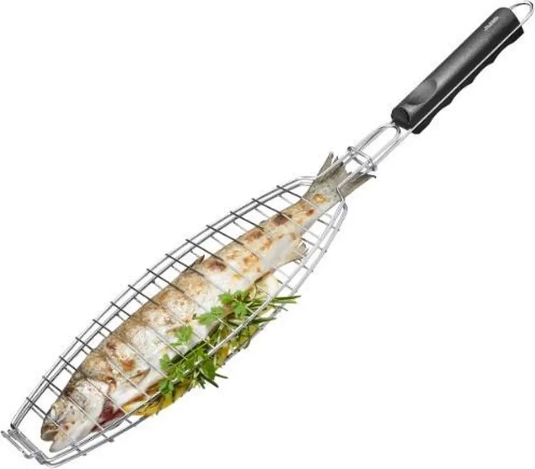 GEFU BBQ Vishouder - RVS Visrooster 50cm - Zilver
