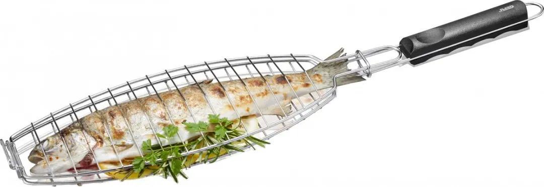 GEFU BBQ Vishouder - RVS Visrooster 50cm - Zilver