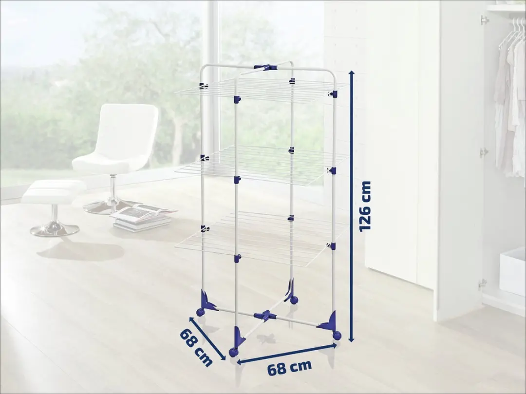 Leifheit Classic Tower 270 Droogtoren 27m - Wit/Blauw