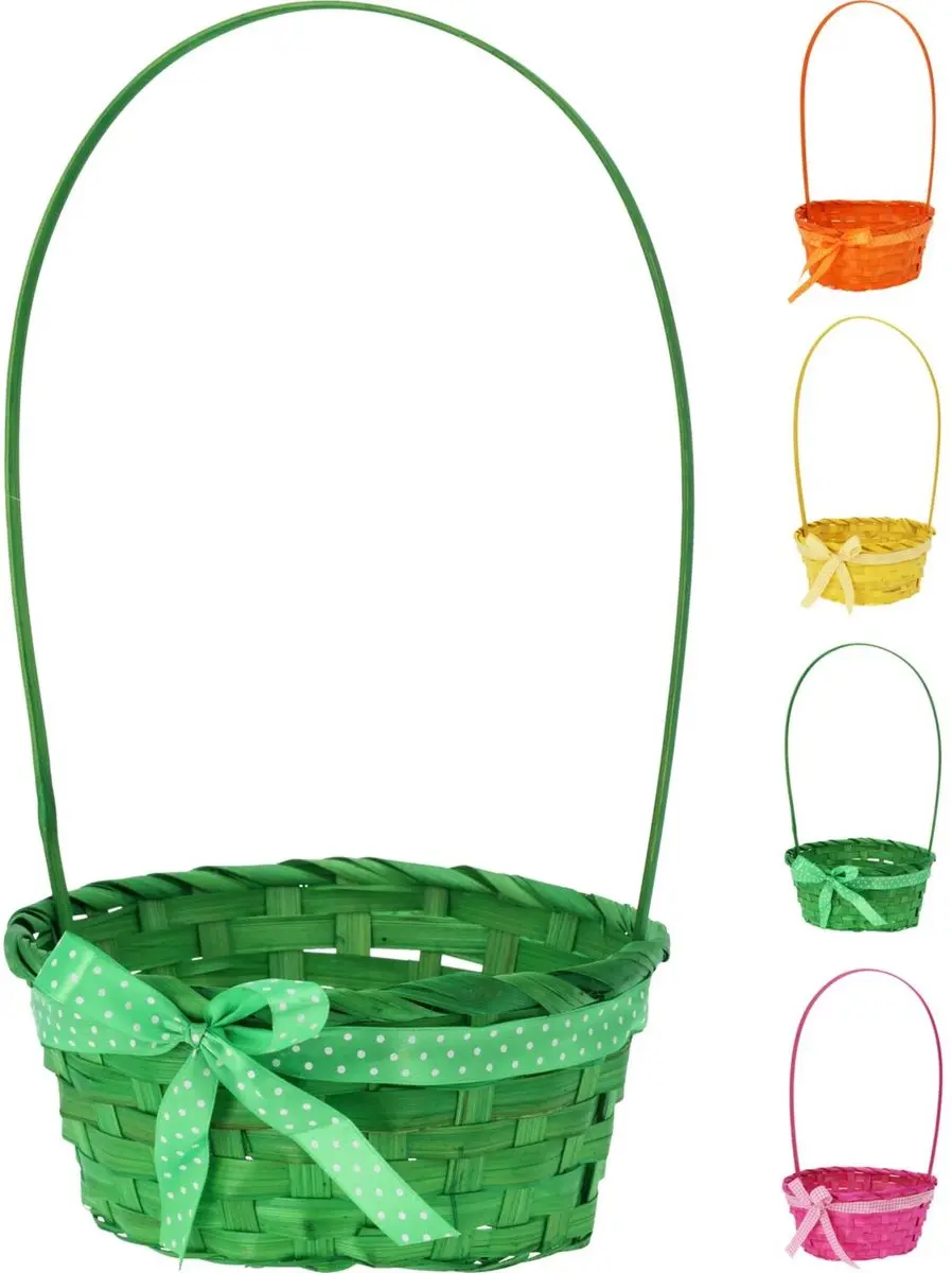 Excellent Houseware Rieten Mandje Roze 21x39cm - 2 Stuks