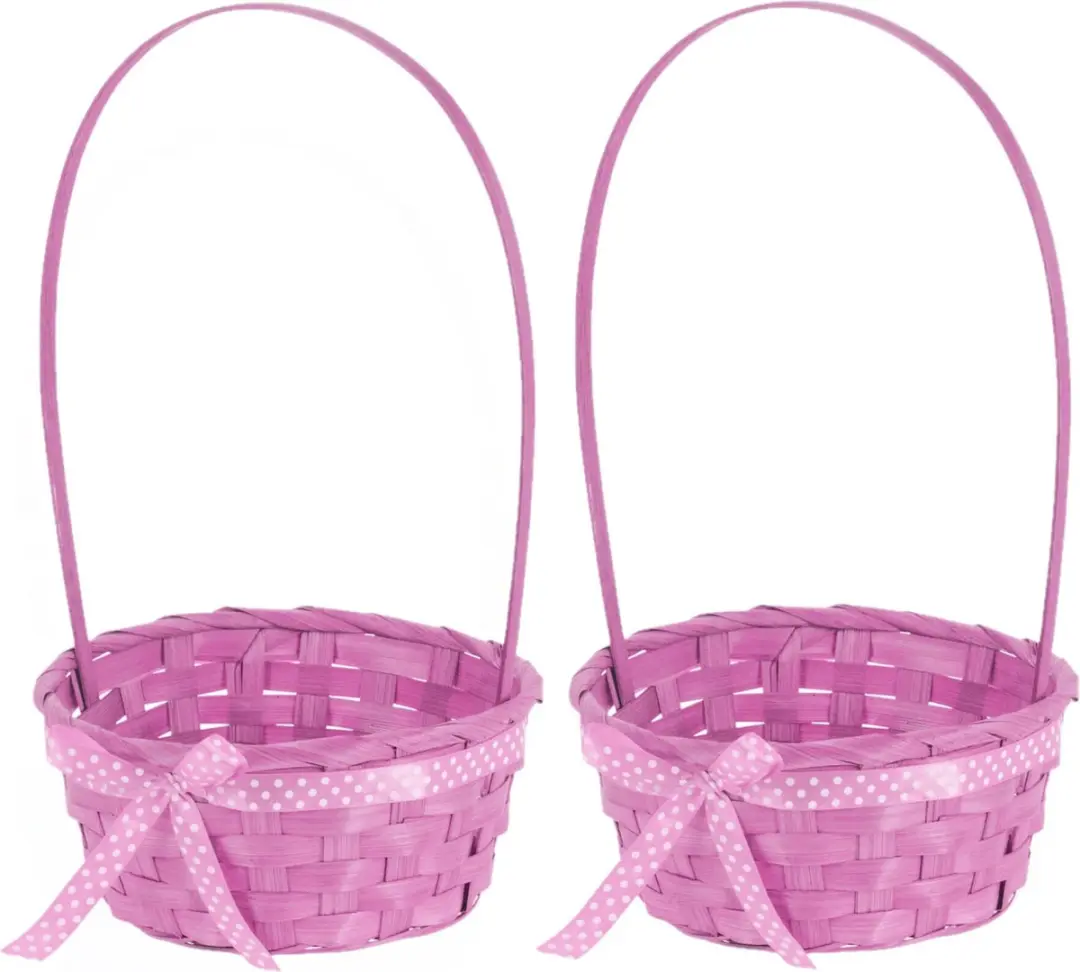 Excellent Houseware Rieten Mandje Roze 21x39cm