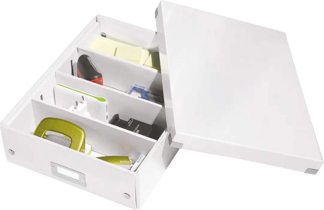 Leitz Wow Click & Store Opbergdoos 15L - 3 Vakken - Wit