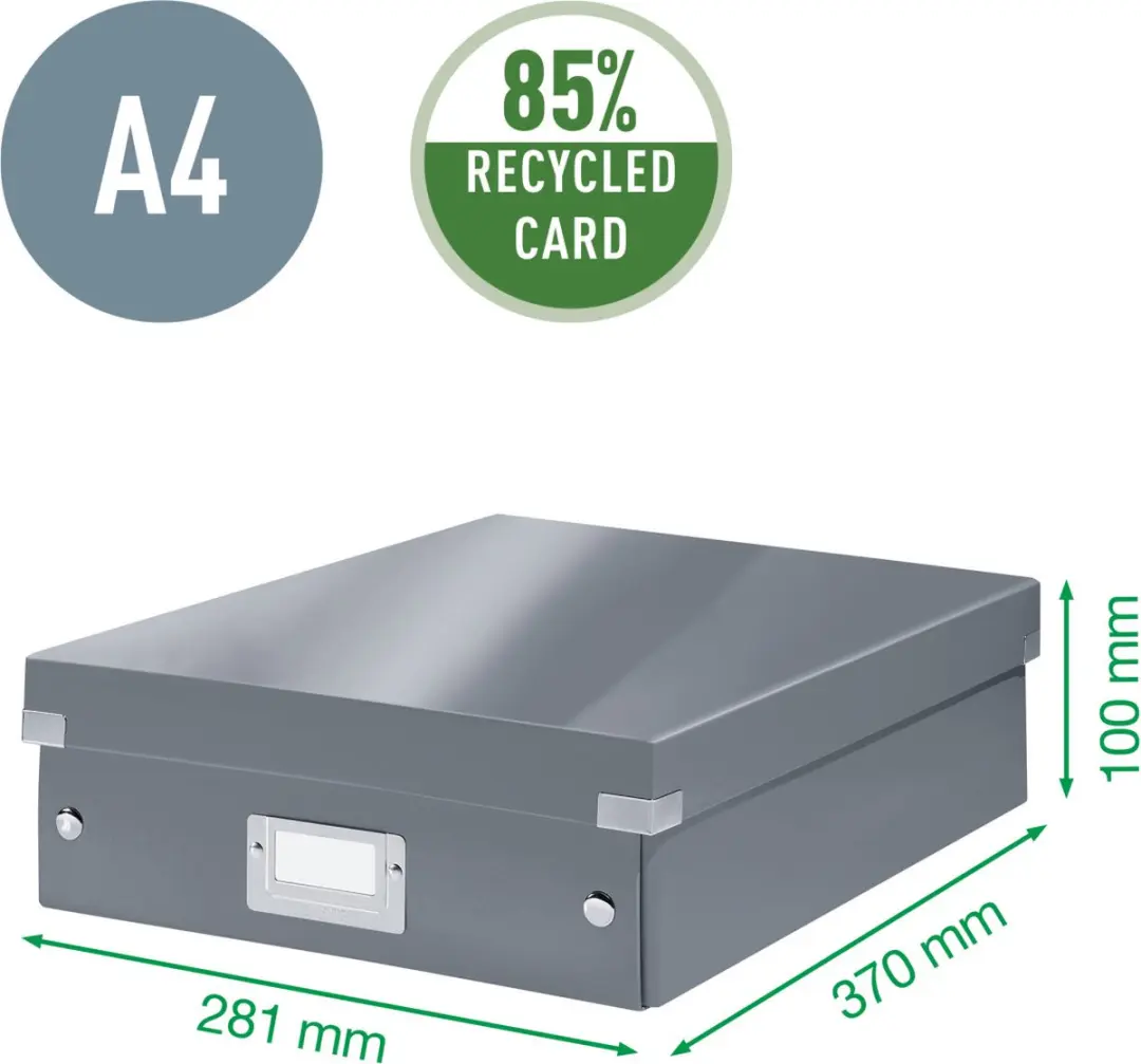 Leitz Wow Click & Store Opbergdoos 15L - 3 Vakken - Wit
