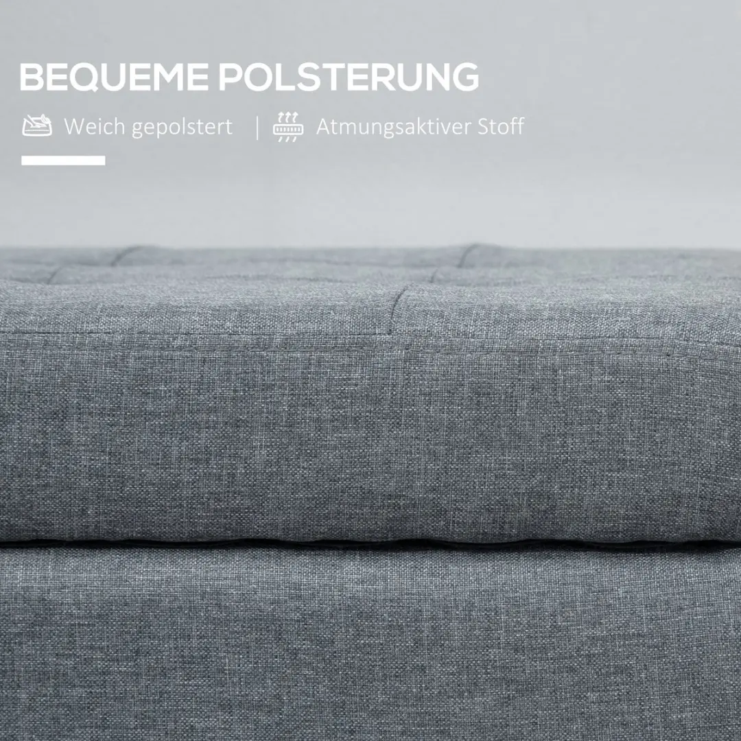 Homcom Zitbank Beige - 125x49x41,5cm - 1 Vak